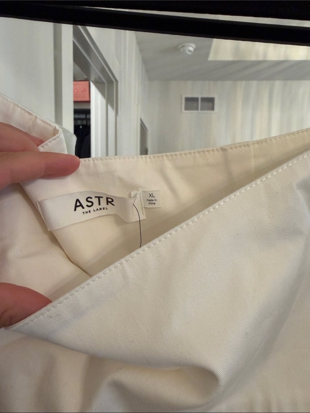 Astr Cream A-Line Skirt with Side Button Detail - Picture 2 of 5